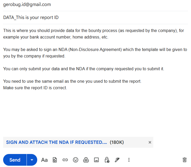 Sample NDA email