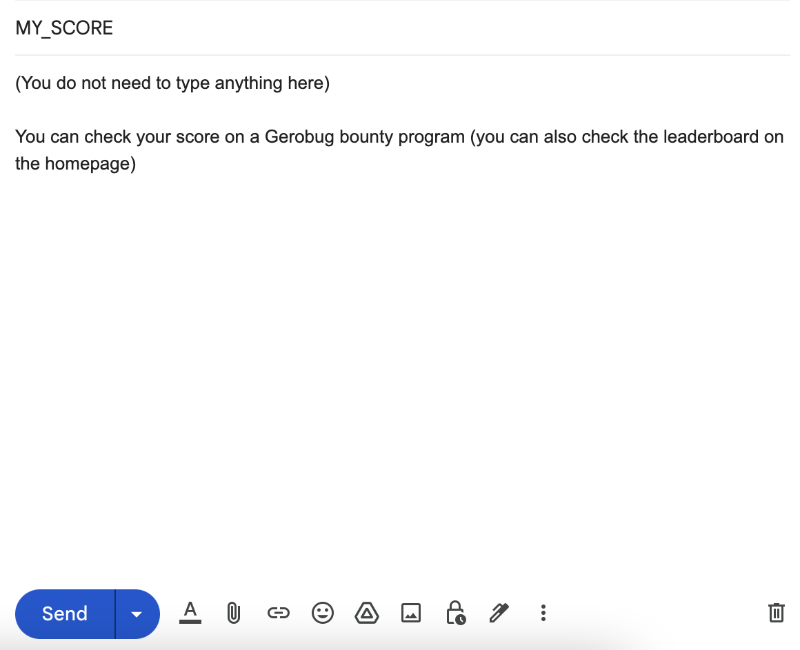 Sample score email
